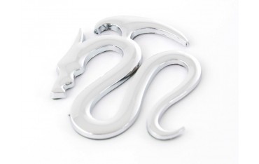 Sticker chrome 3D Car Logo motif Dragon I 75x62 mm chrome