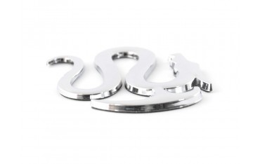 Sticker chrome 3D Car Logo motif Dragon I 75x62 mm chrome