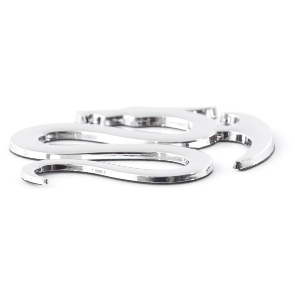 Sticker chrome 3D Car Logo motif Dragon I 75x62 mm chrome