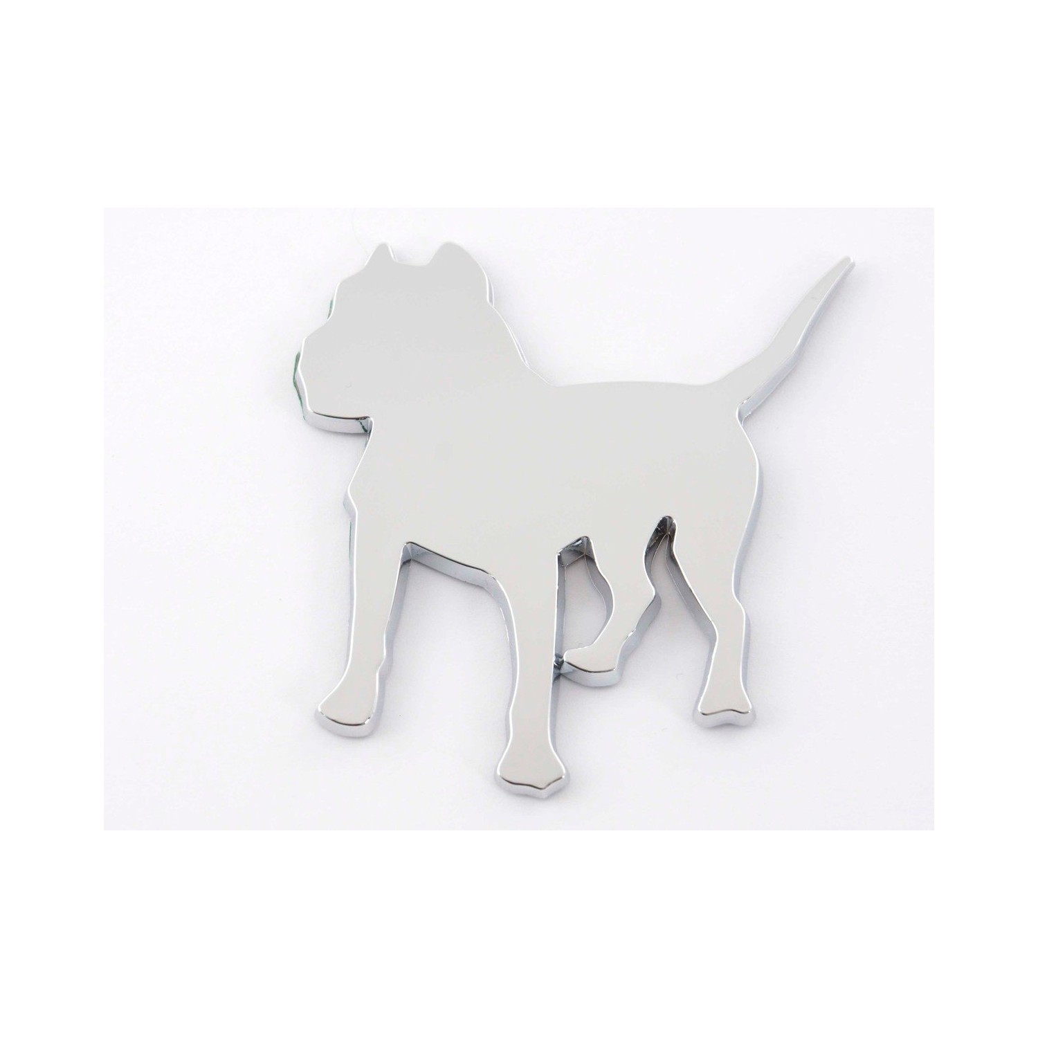 Sticker chrome 3D Car Logo motif Pbull 85x85 mm chrome