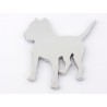 Sticker chrome 3D Car Logo motif Pbull 85x85 mm chrome