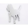 Sticker chrome 3D Car Logo motif Pbull 85x85 mm chrome