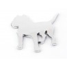 Sticker chrome 3D Car Logo motif Pbull 85x85 mm chrome
