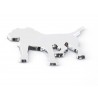 Sticker chrome 3D Car Logo motif Pbull 85x85 mm chrome