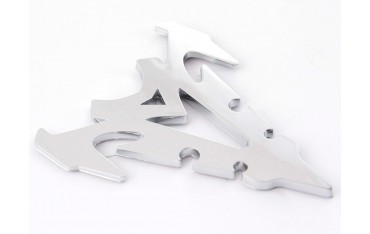 Sticker chrome 3D Car Logo motif Shogun III 70x82 mm chrome