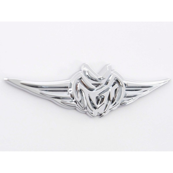 Sticker chrome 3D car logo motif Tribal I 103x26 mm chrome