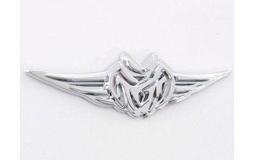 Sticker chrome 3D car logo motif Tribal I 103x26 mm chrome