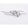 Sticker chrome 3D car logo motif Tribal III 135x30 mm chrome