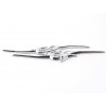 Sticker chrome 3D car logo motif Tribal III 135x30 mm chrome