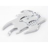Sticker chrome 3D car logo motif Madface 82x58 mm chrome