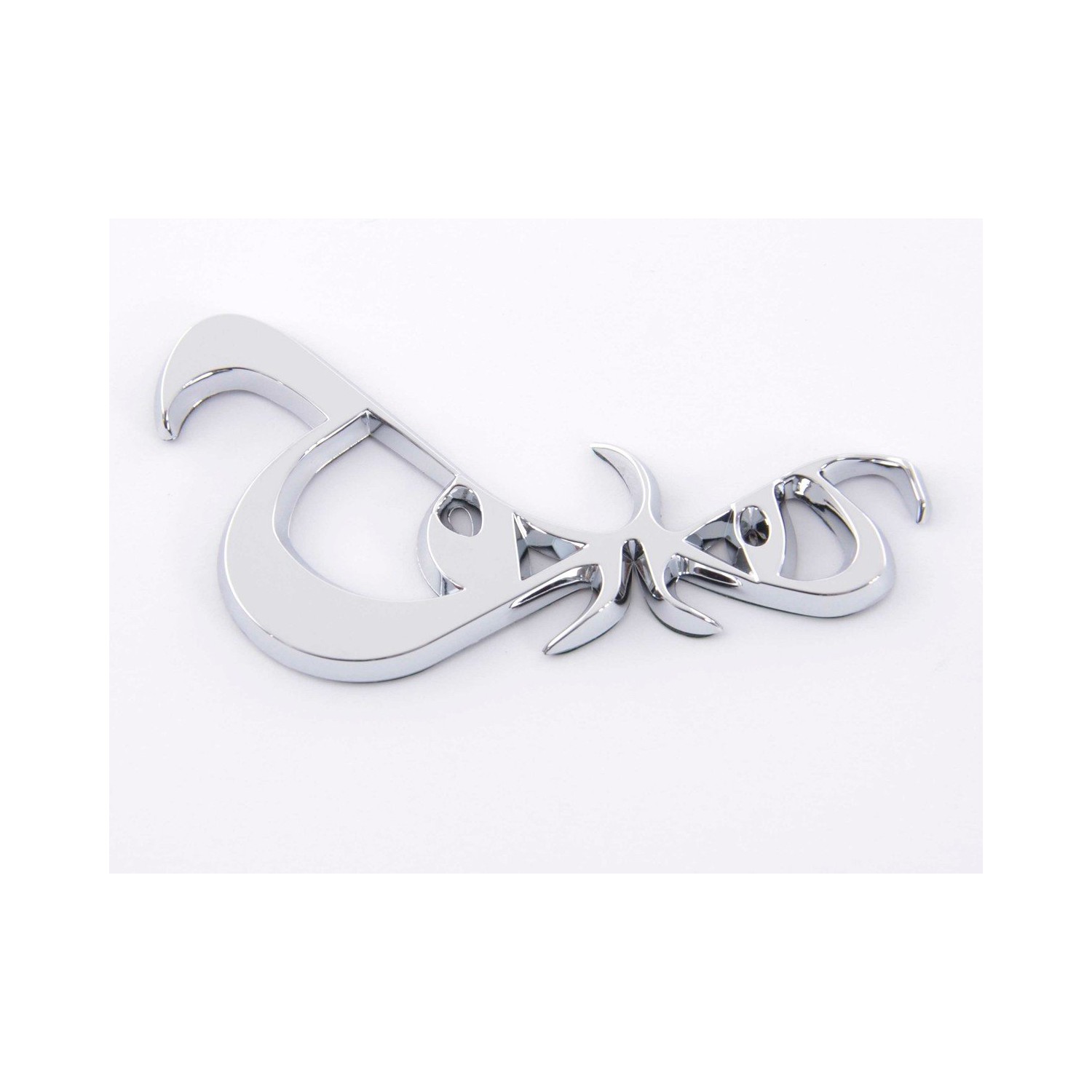 Sticker chrome 3D car logo motif eyes 86x49 mm chrome