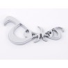 Sticker chrome 3D car logo motif eyes 86x49 mm chrome