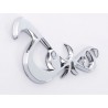 Sticker chrome 3D car logo motif eyes 86x49 mm chrome