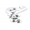 Sticker chrome 3D car logo motif eyes 86x49 mm chrome