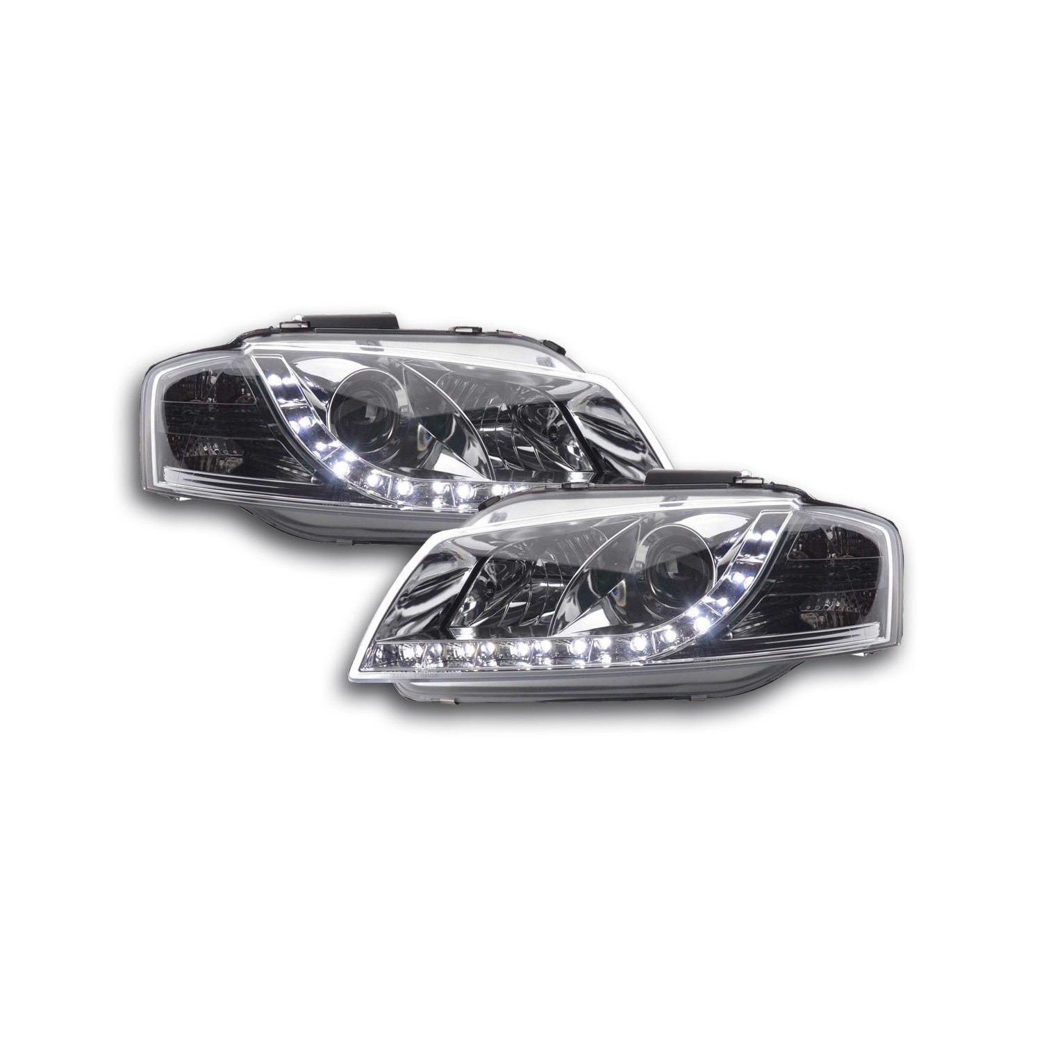 Daylight headlight LED DRL look Audi A3 type 8P 03 07 chrome