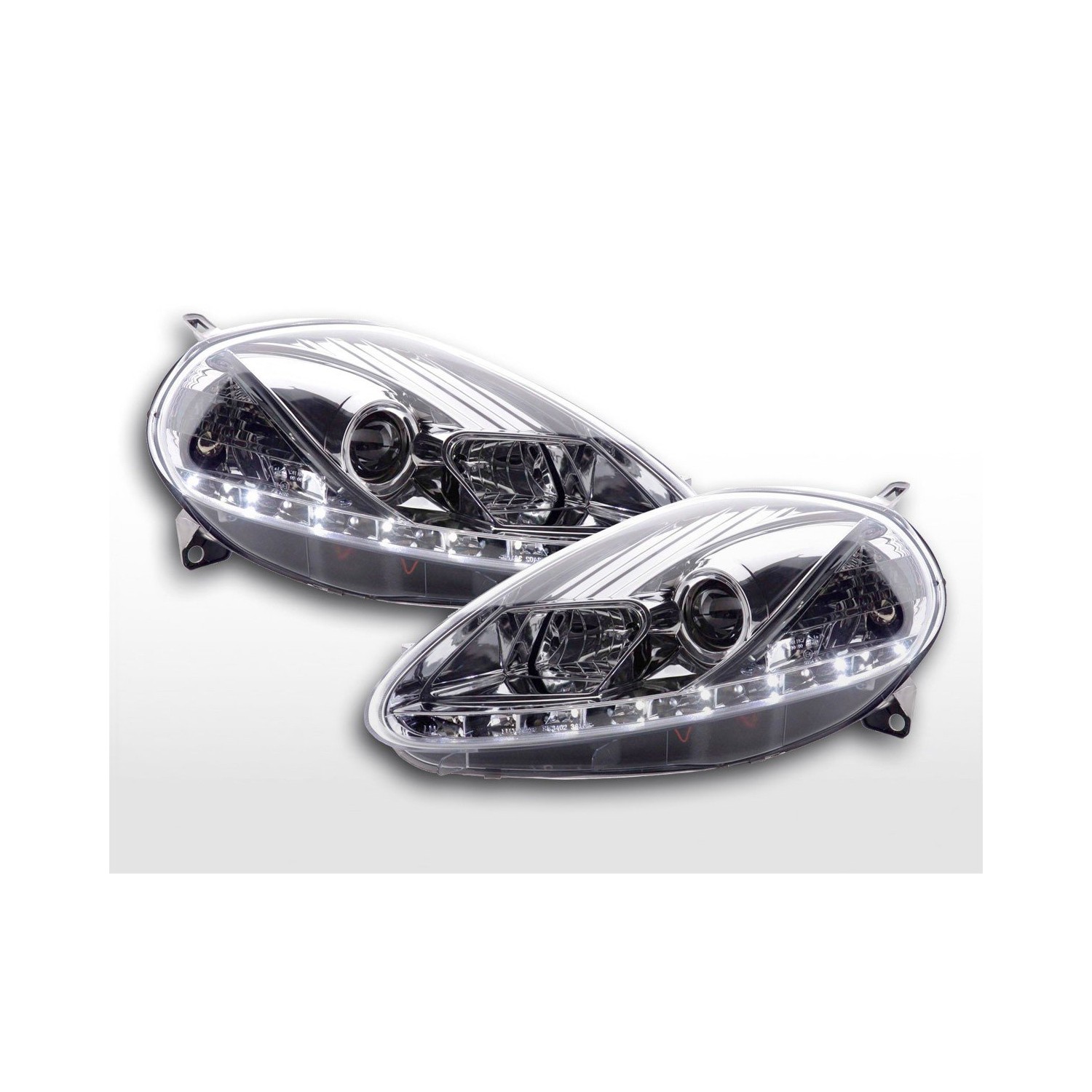 Daylight headlight LED DRL look Fiat Grande Punto type 199 05 08 chrome