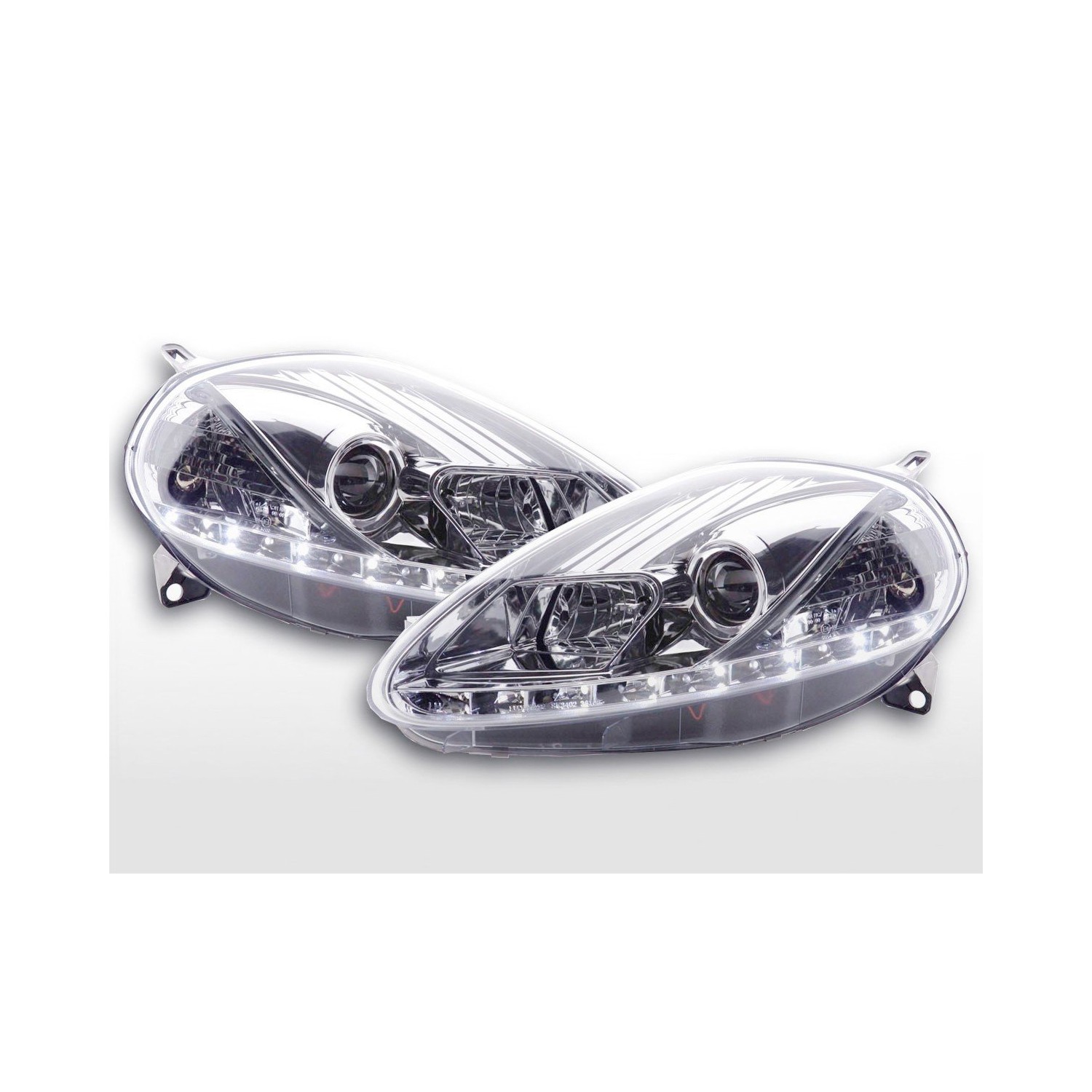 Daylight headlight LED DRL look Fiat Grande Punto type 199 08 chrome