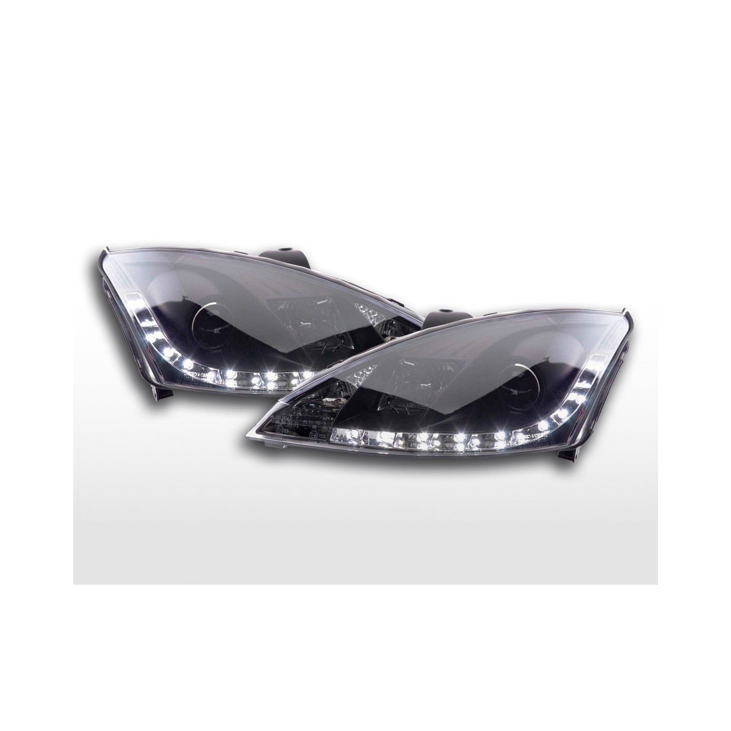 Daylight headlight LED DRL look Ford Focus 3 4 5 door 01 04 black