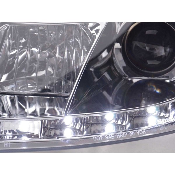 Daylight headlight LED DRL look Ford Focus 3 4 5 door 98 01 chrome