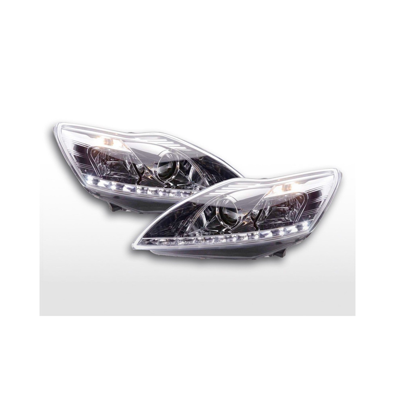 Daylight headlight LED DRL look Ford Focus 3 5 door 08 10 chrome