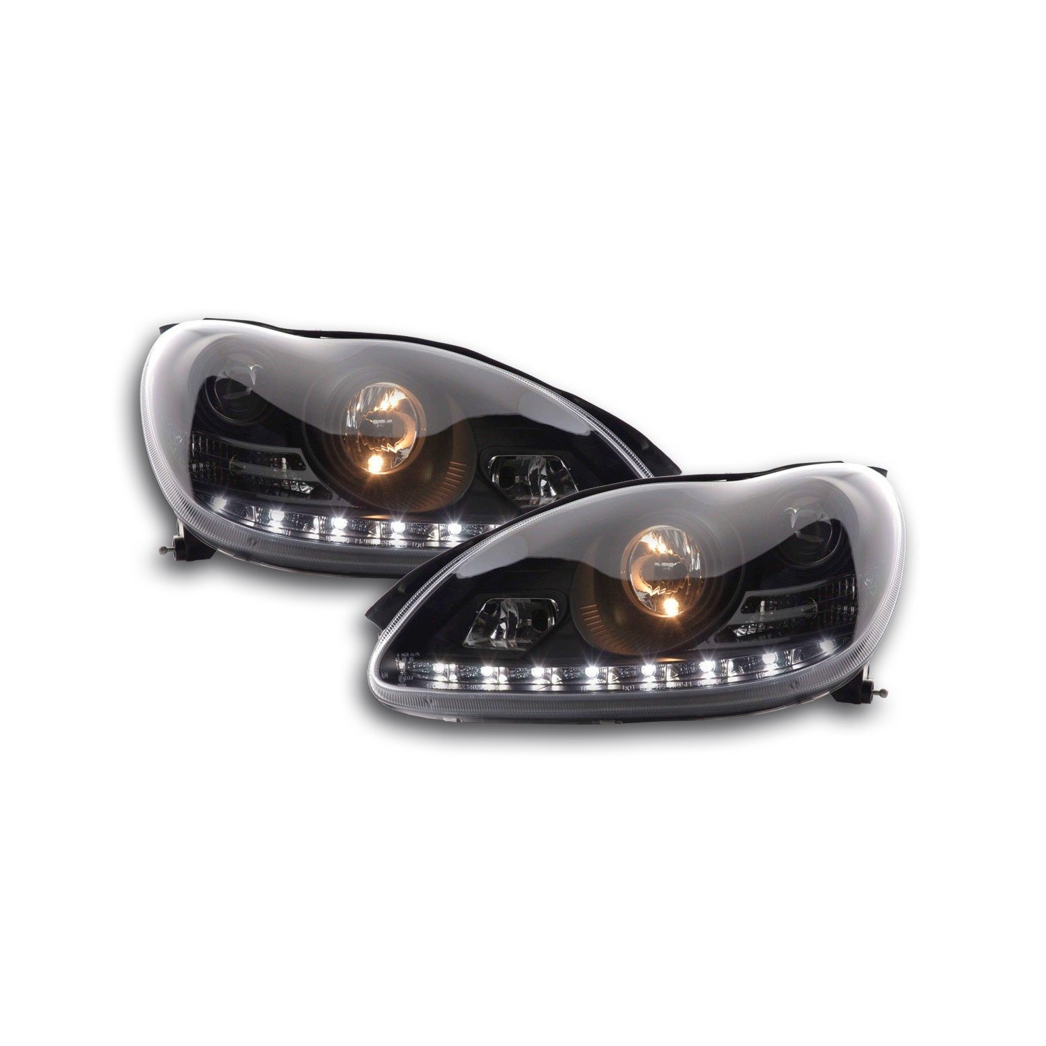 Daylight headlight LED DRL look Mercedes S Class W220 02 05 black
