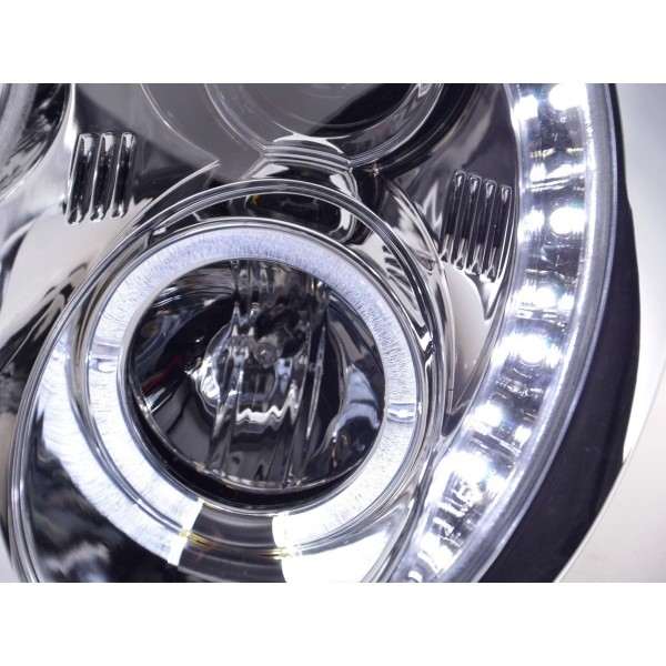 Daylight headlight LED DRL look Mini Cooper type R50 01 06 chrome