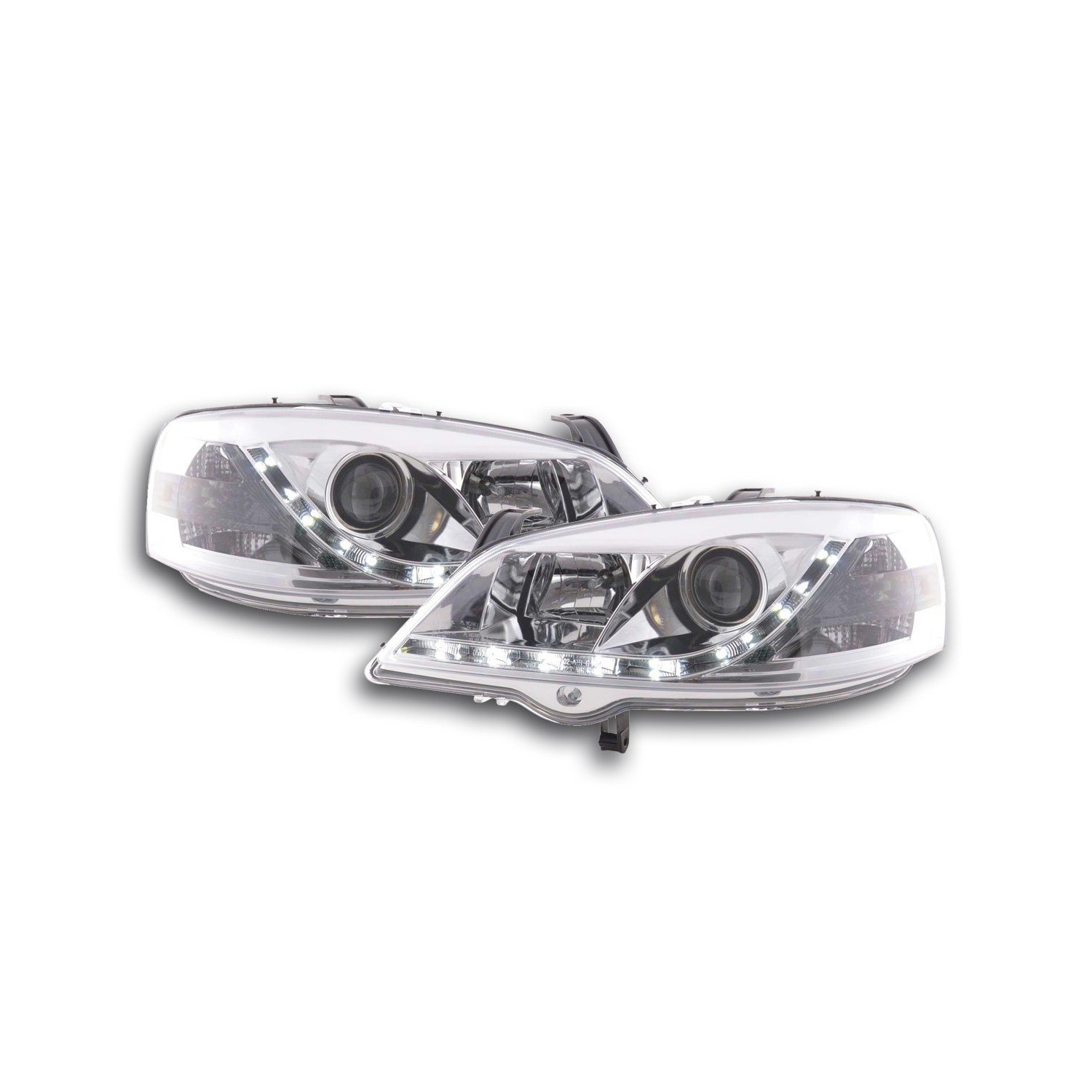 Daylight headlight LED DRL look Opel Astra G 98 03 chrome