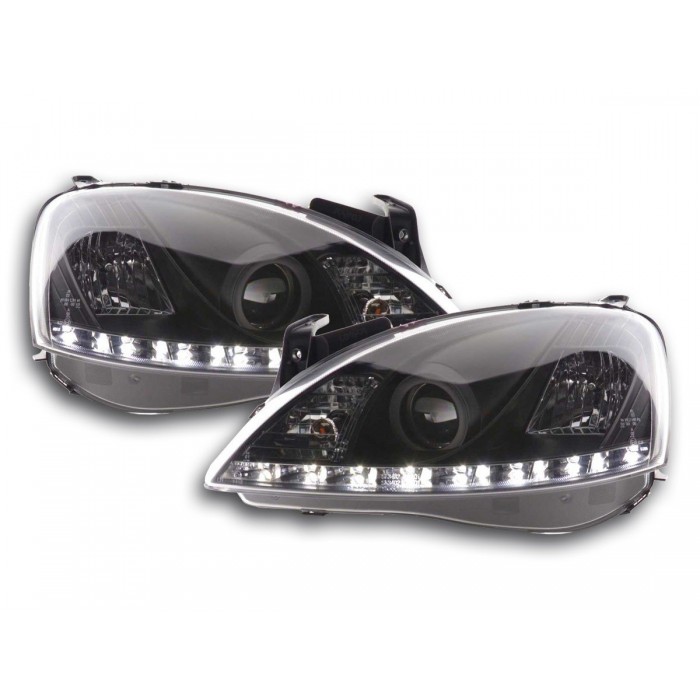 Daylight headlight LED DRL look Opel Corsa C 01 06 black