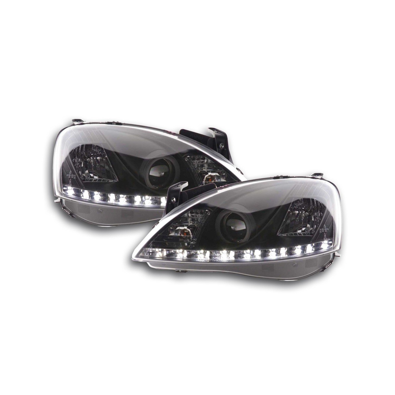 Daylight headlight LED DRL look Opel Corsa C 01 06 black
