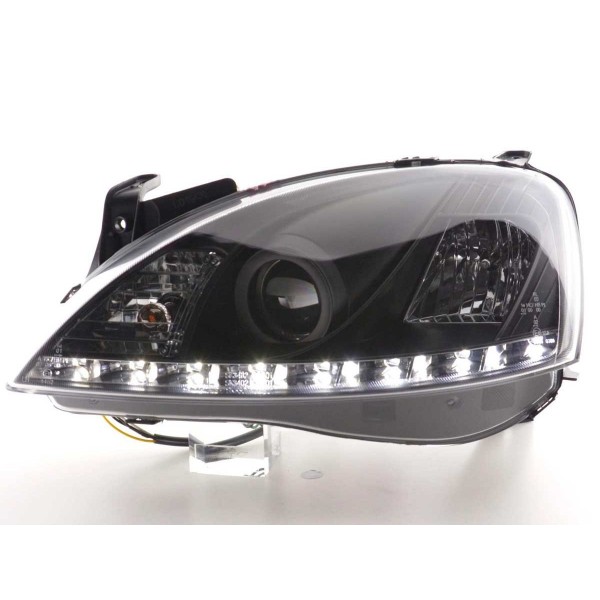 Daylight headlight LED DRL look Opel Corsa C 01 06 black