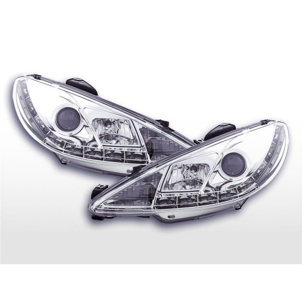 Daylight headlight LED DRL look Peugeot 206 98 chrome