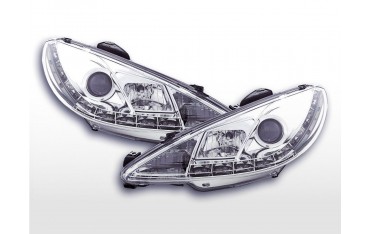 Daylight headlight LED DRL look Peugeot 206 98 chrome