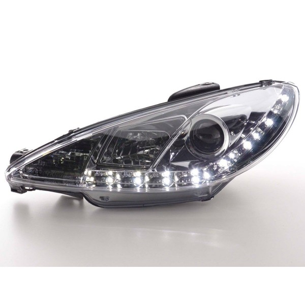 Daylight headlight LED DRL look Peugeot 206 98 chrome