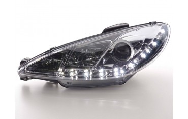 Daylight headlight LED DRL look Peugeot 206 98 chrome
