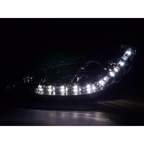 Daylight headlight LED DRL look Peugeot 206 98 chrome