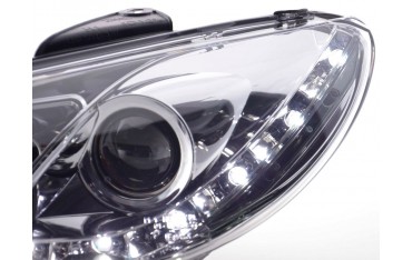 Daylight headlight LED DRL look Peugeot 206 98 chrome