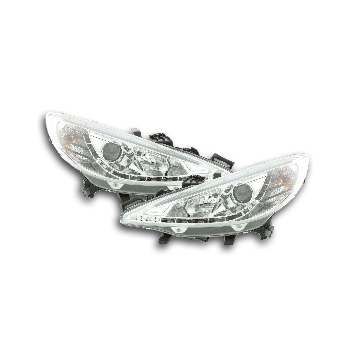 Daylight headlight LED DRL look Peugeot 207 06 chrome