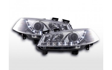 Daylight headlight LED DRL look Renault Megane 2 3 5 door 03 02 06 chrome