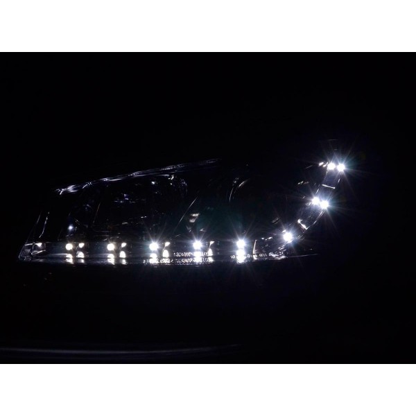 Daylight headlight LED DRL look Renault Megane 2 3 5 door 03 02 06 chrome