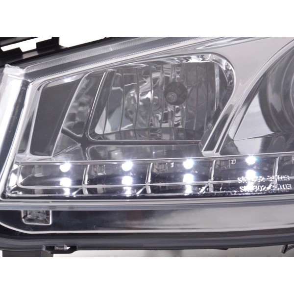 Daylight headlight LED DRL look Renault Megane 2 3 5 door 03 02 06 chrome