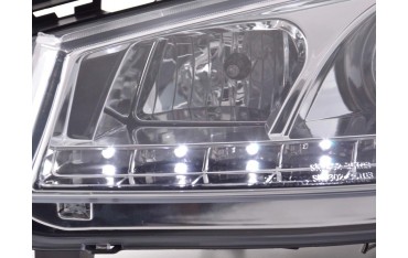 Daylight headlight LED DRL look Renault Megane 2 3 5 door 03 02 06 chrome