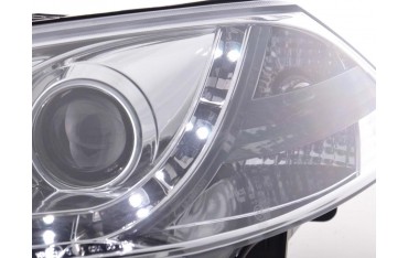 Daylight headlight LED DRL look Renault Megane 2 3 5 door 03 02 06 chrome