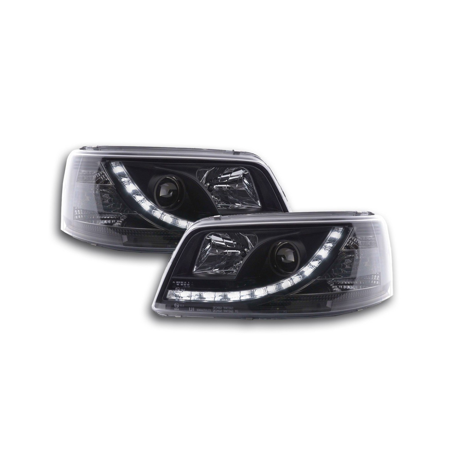 Daylight headlight LED DRL look VW bus type T5 03 09 black