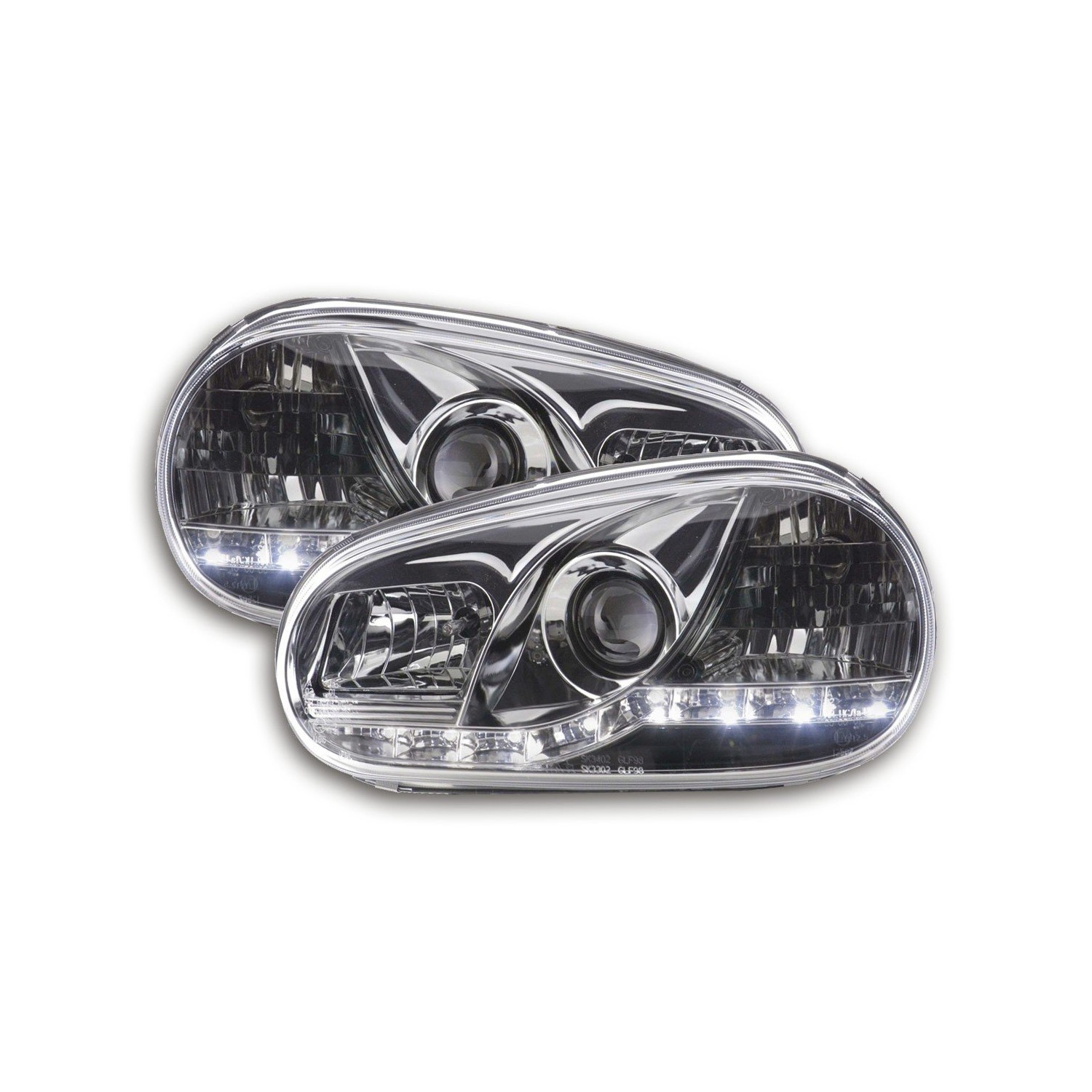 Daylight headlight LED DRL look VW Golf 4 type 1J 98 03 chrome
