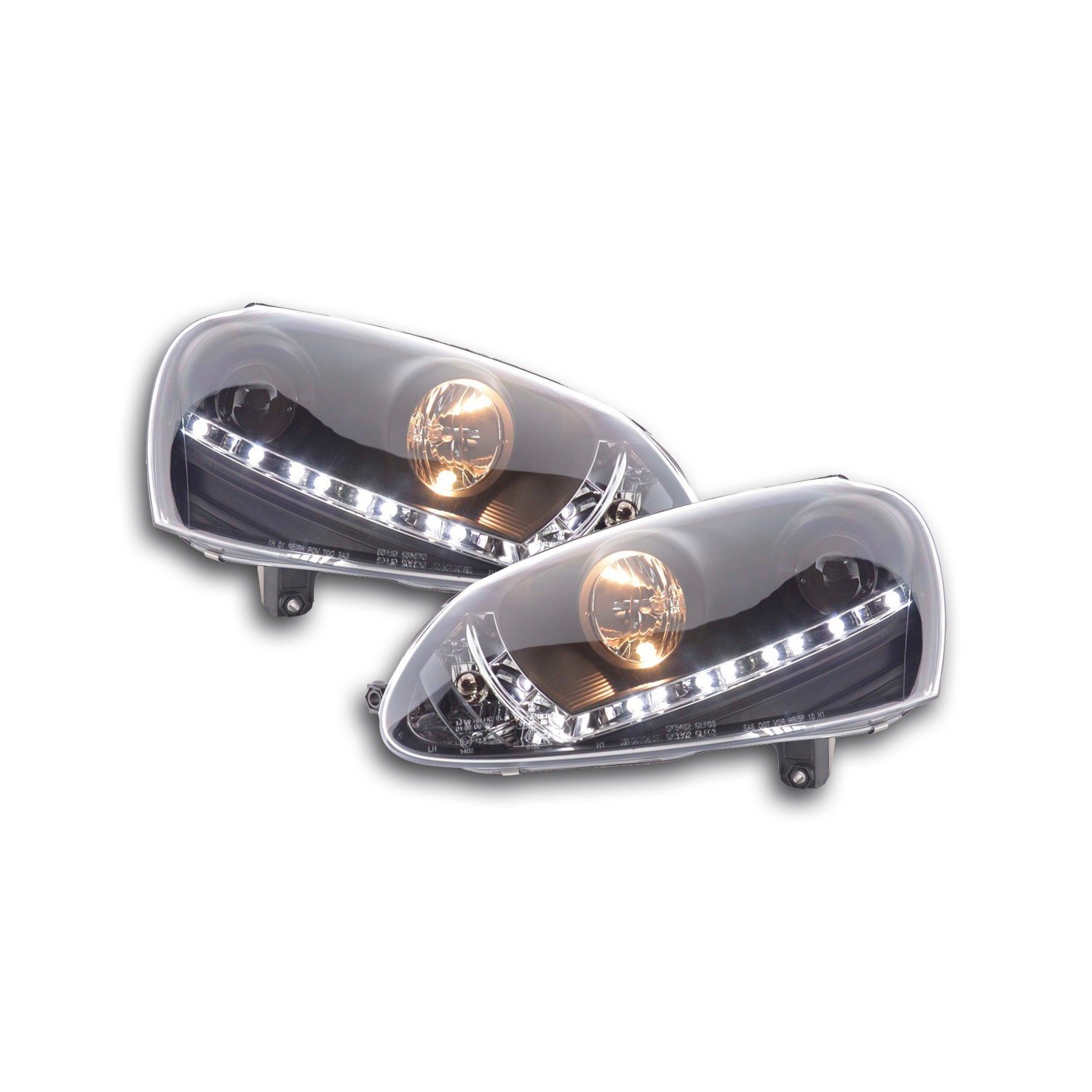 Daylight headlight LED DRL look VW Golf 5 type 1K 03 08 black