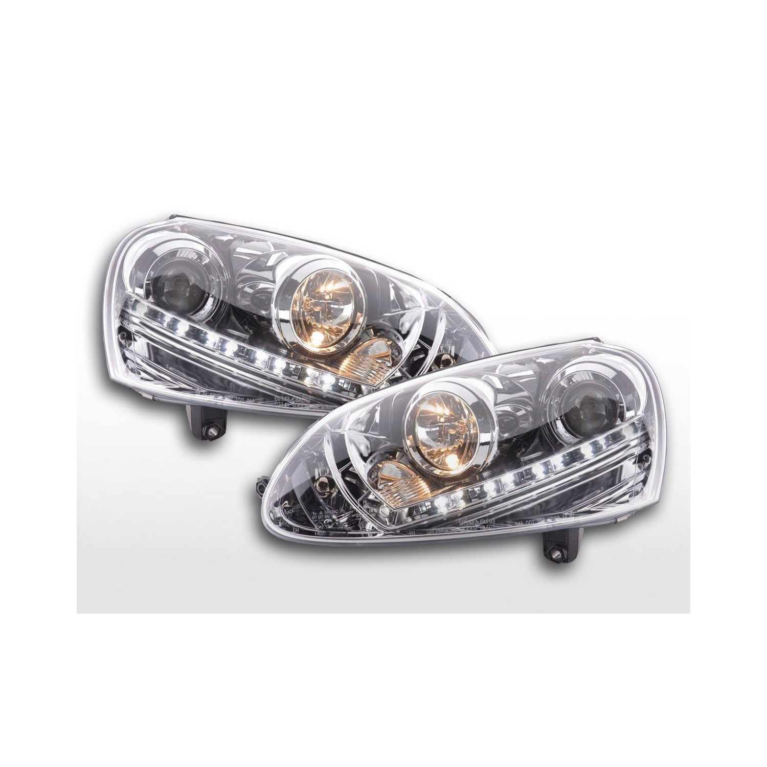 Daylight headlight LED DRL look VW Golf 5 type 1K 03 08 chrome