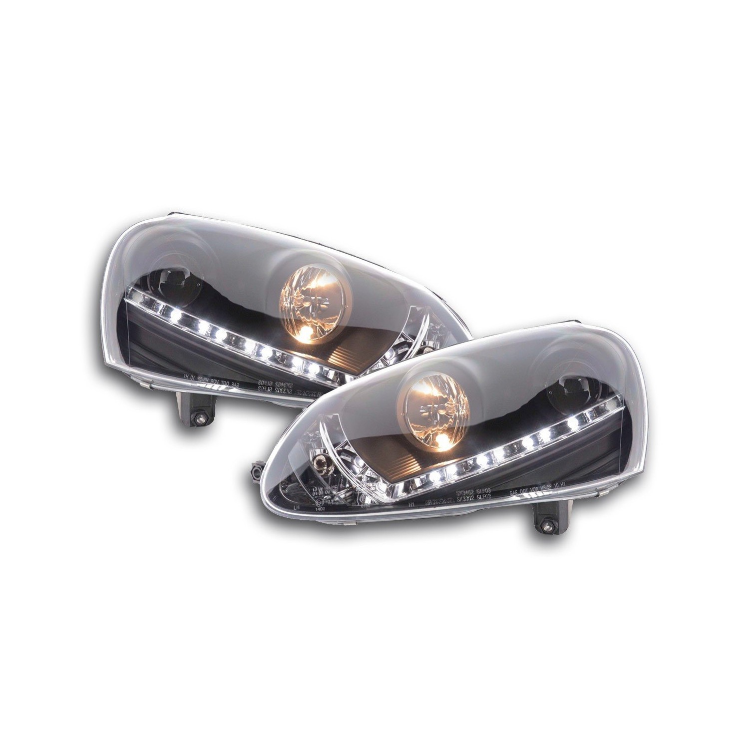 Daylight headlight LED DRL look VW Golf 5 type 1K 03 08 black
