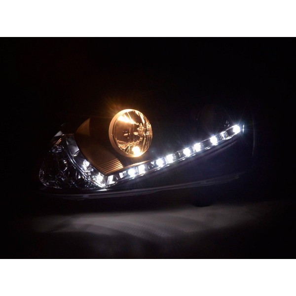 Daylight headlight LED DRL look VW Golf 5 type 1K 03 08 black