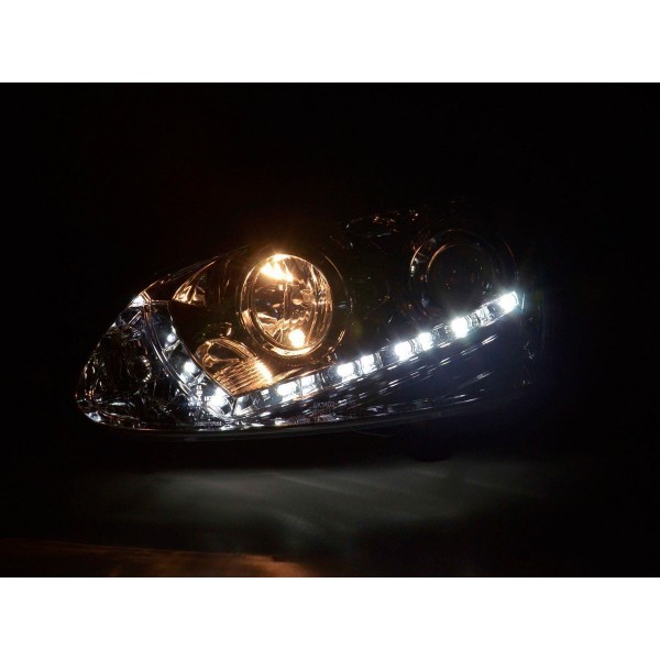 Daylight headlight LED daytime running lights VW Golf 5 type 1K 03 08 chrome