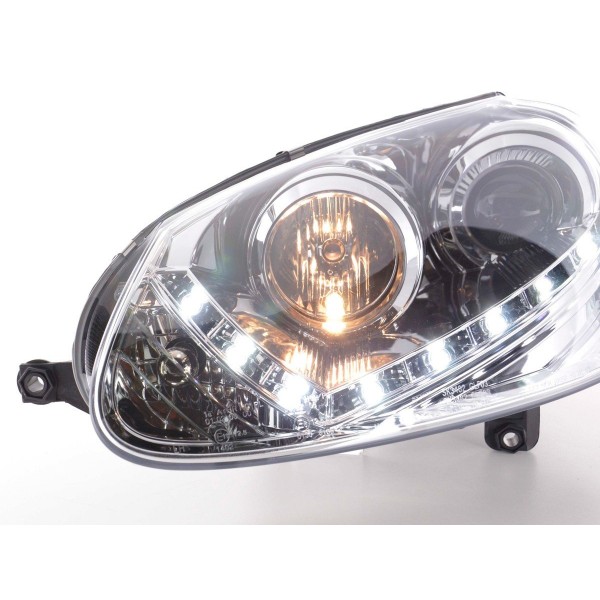 Daylight headlight LED daytime running lights VW Golf 5 type 1K 03 08 chrome